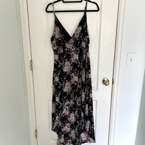 Whyte Eyelash Floral high low wrap dress